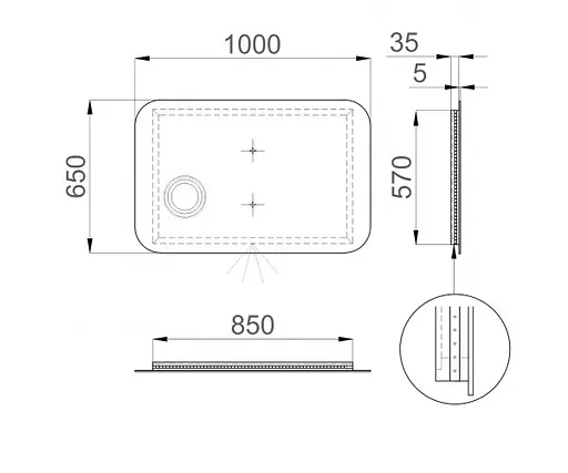 Дзеркало Sanwerk Ультра "Око" 100x65 (ZU0000162) - фото 3