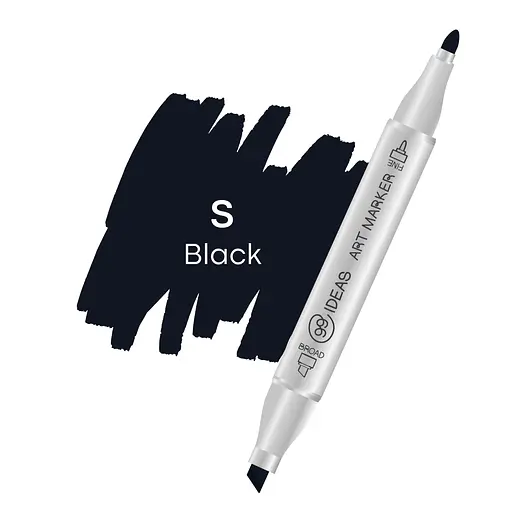 Маркер двосторонній Чорний, S, 99IDEAS