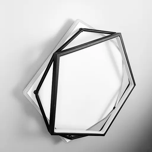 Стельовий світильник Pentagon у чорно-білому каркасі | Арт. S 19-500 BK+WT | Line F - фото 3