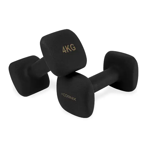 Гантелі вінілові Cornix Square 2 x 4 кг XR-0409 Black - фото 5