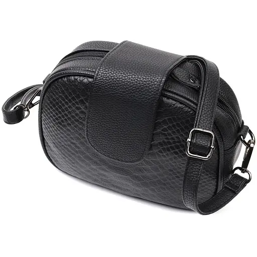 Фактурная сумка для женщин Vintage из натуральной кожи с тиснением под змею 20х14х7.5 см sum0028996 - фото 1