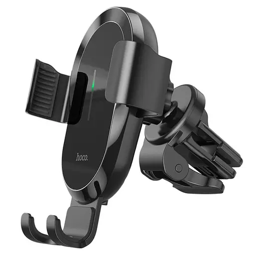 Автотримач для телефона з БЗП HOCO CA105 Guide three-axis linkage wireless charging car holder Black - фото 3