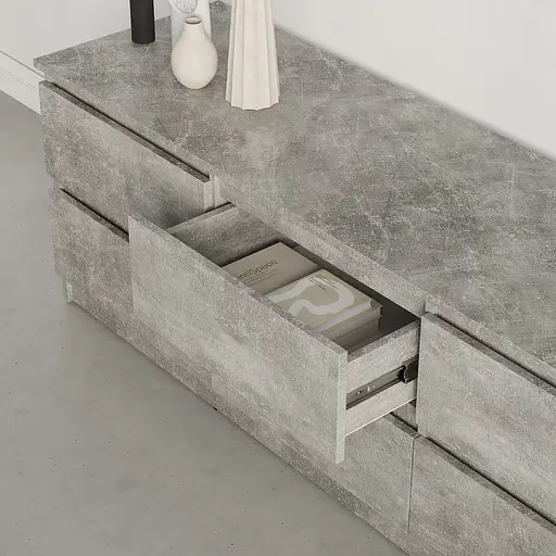 Тумба під телевізор MebelStar Нео 6Ш 150x43x53 см Бетон (MBS-1280) - фото 3