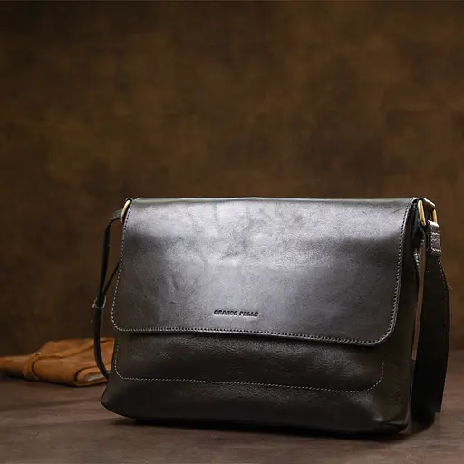 Кожаная мужская сумка GRANDE PELLE 30х23х6 см sum0015572 - фото 8