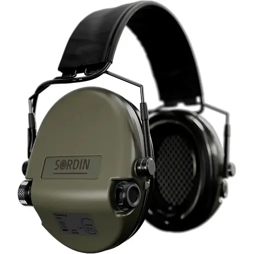 Активные наушники Sordin Supreme MIL AUX Slim с верхним держателем зеленые - фото 2