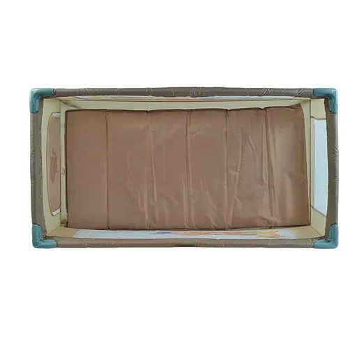 Манеж Toti T-04011 с москитной сеткой и колесами для легкого перемещения коричневый - фото 2