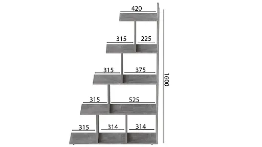 Этажерка Ferrum-decor Стелла 1600x1020x300 Серый металл ДСП Бетон (FRD-105496) - фото 2