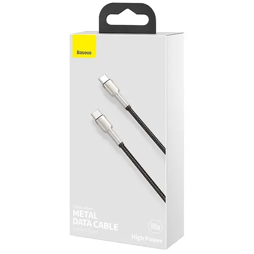 Дата кабель Baseus Cafule Series Metal Type-C to Type-C 100W (1m) (CATJK-C) Чорний - фото 6