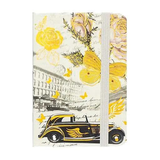 Блокнот А6 на резинке 5702-4 твердая обложка, линия 14х9 см 80 листов