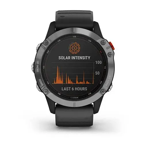 Смарт-часы Garmin Fenix 6 Solar Silver with black band (010-02410-00) - фото 4