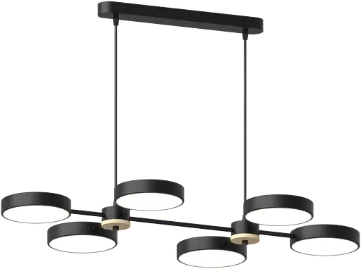 Люстра підвісна світлодіодна Sirius B X13284/6 BK+WOOD чорна - фото 3