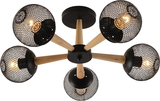 Люстра декоративная v xa1565b-5 bk+древесина