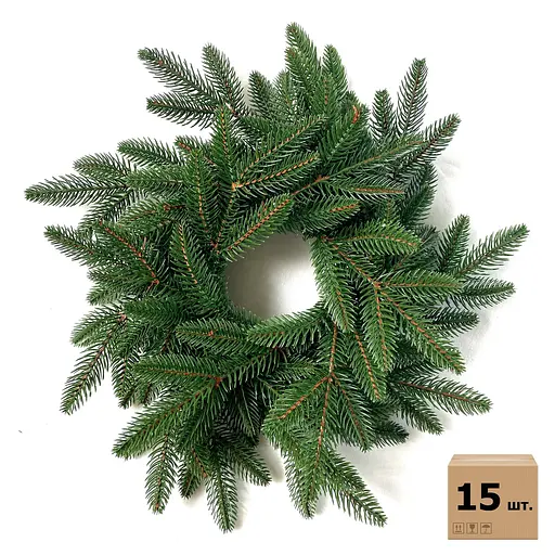 Вінки хвойні різдвяні Hvoya Classic литі зелені 40 см 15 шт.