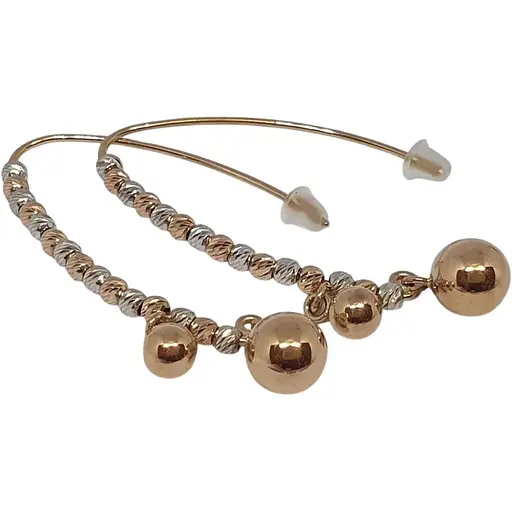 Золоті сережки-петлі Favoritum з гравіюванням. 210412