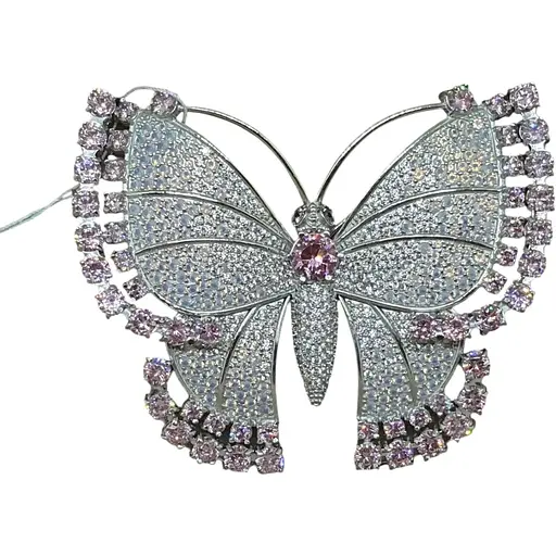Срібна брошка Tango Метелик з фіанітами. 670061С