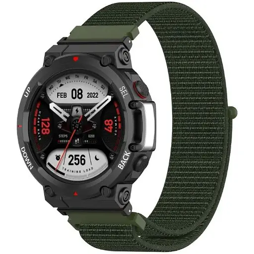 Ремешок DK для Xiaomi Amazfit T-Rex 2 (A2169) Nylon Sport Loop (olive flak) - фото 2