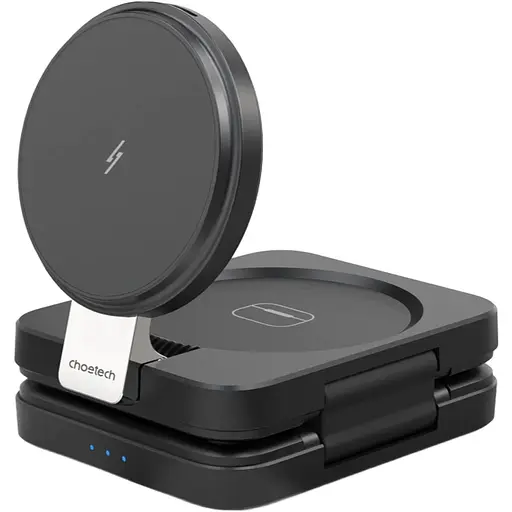 Беспроводное зарядное устройство Choetech T636-F Qi2 3in1 Foldable Magsafe Wireless Charger Black [127160] - фото 4