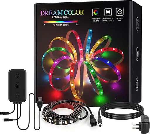 BTF-LIGHTING ПК Світлодіодне підсвічування Мікросхема WS2812B RGB IC для 13–39 дюймів Синхронізація кольорів з чотирьох сторін