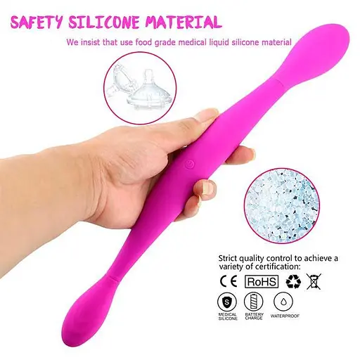 Вібратор двосторонній 37,4 см для жінок Toy Joy Infinity рожевий - фото 8