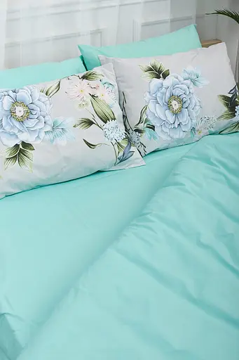 Комплект постельного белья Moon&Star полуторный евро 160х220 см наволочки 2х50х70 см Roses Green Ranforce Elite - фото 6