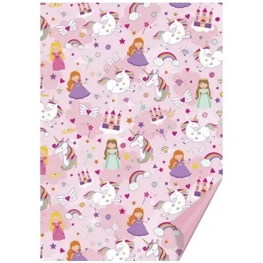 Папір з малюнком "Єдиноріг і принцеса" 21х29,7см 300г/м2 Heyda