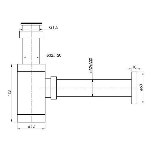 Сифон для умивальника Imprese Hydrant ZMK021708600, Чорний - фото 2