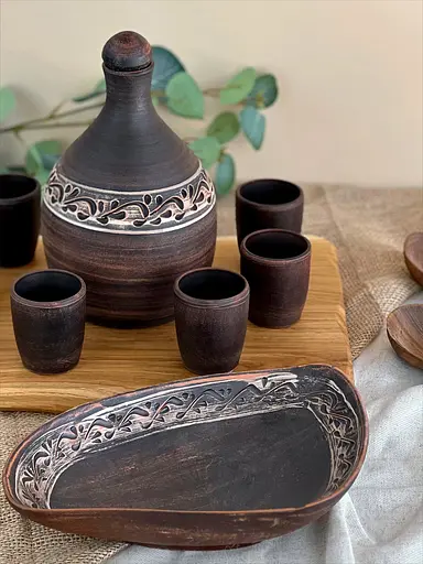 Столовий сервіз подарунковий керамічного (глиняного) посуду Ангоб - фото 4