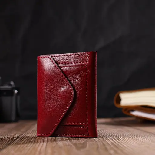 Кожаный женский кошелек Grande Pelle 8х10х1.5 см acs0025869 - фото 7