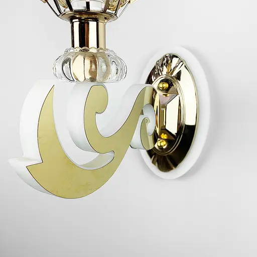 Бра в золотому корпусі із кришталевою квіткою Line F 86529/1 GD - фото 5