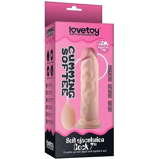 Фалоімітатор з еякуляцією LoveToy Soft Ejaculation 21.6 см тілесний