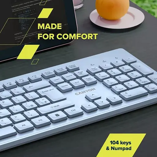 Клавиатура Canyon HKB-W01 UK/US AAA Wireless Blue (CNS-HKBW01BL) - фото 6