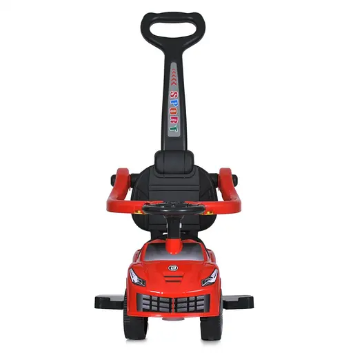 Дитяча каталка-толокар M 5728L-3 червоний, з батьківською ручкою - фото 5