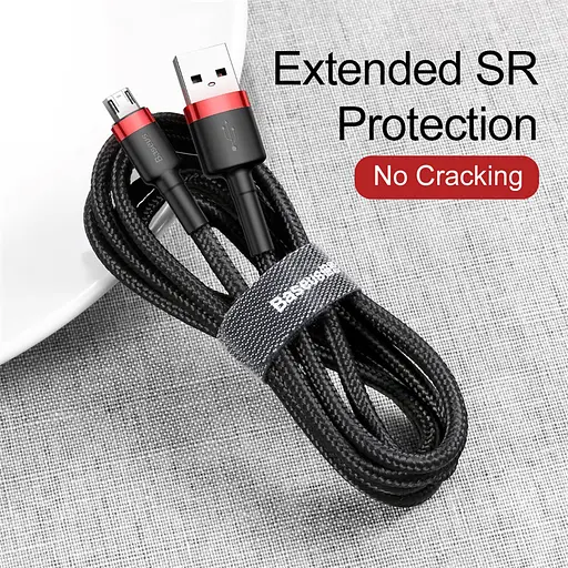 Кабель Baseus cafule Cable USB For Micro 2A 3m Red+Black - фото 11