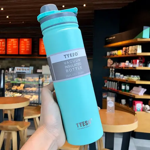 Термобутылка Tyeso 750 мл из нержавеющей стали для кофе воды pearl - фото 4