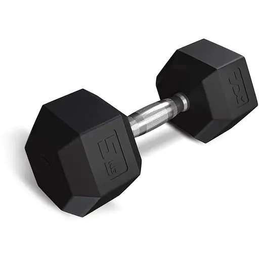 Гантеля шестигранная Trex Sport прорезиненная TX-050RD 5кг