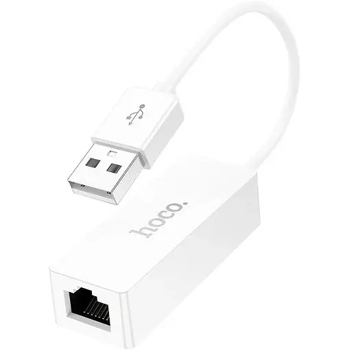 Перехідник - мережева карта Hoco UA22 Acquire Usb ethernet adapter (100 Mbps) - фото 1