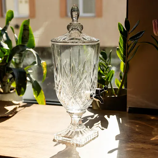 Лимонадниця з краном скляна 3 л диспенсер для напоїв лимонадник із краном Yiwu HP-19-296 - фото 4