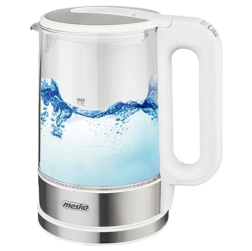 Стеклянный чайник 1.7л с регулятором температуры Mesko MS 1301w - фото 1