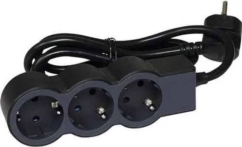 Legrand Подовжувач СТАНДАРТ 3х2К+З розетки, 16 А, з кабелем 5 м, колір Чорний - фото 2