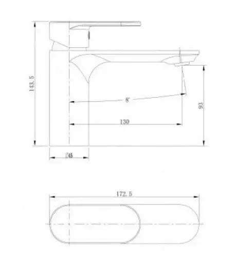 Змішувач для умивальника Cersanit Crea S951-331 одноважільний Чорний 30412 - фото 3