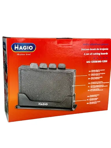 Набір обробних дощок Magio MG-1255B на підставці щільні 5 предметів Чорний - фото 7