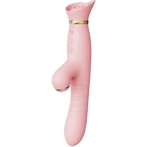 Пульсатор-вибратор с вакуумной стимуляцией клитора Zalo - ROSE Thruster Strawberry Pink