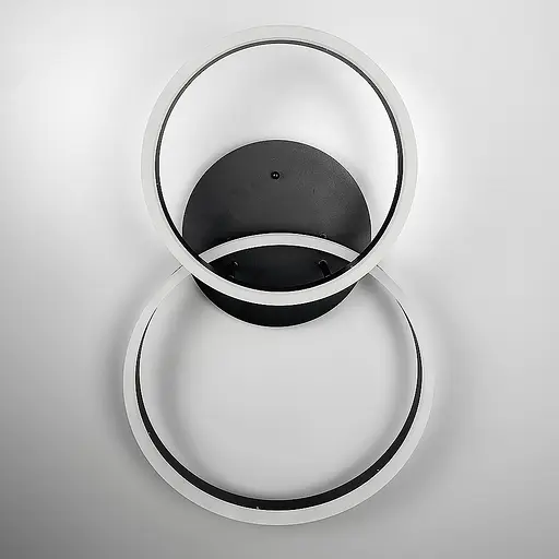 Світлодіодна чорна люстра Anelli на 2 кільця Line.F A 8008/2 BK - фото 4