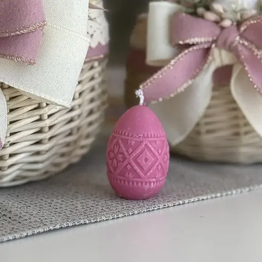 Пасхальная свеча писанка розовая MIS LT - фото 1