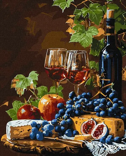 Набір для розпису по номерах Улюблене вино, Ideyka, 40x50 см, КНО5699