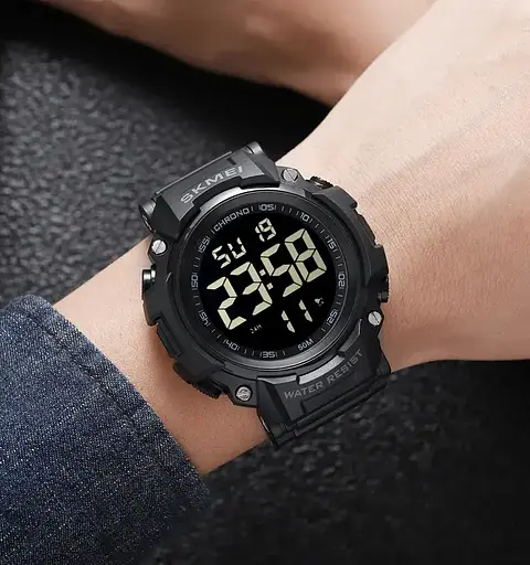 Чоловічий спортивний годинник Skmei 1886 (Чорний з чорним) - фото 6