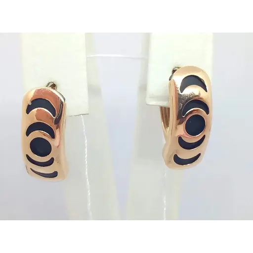 Золоті сережки Tango з каучуком. 930015 - фото 4