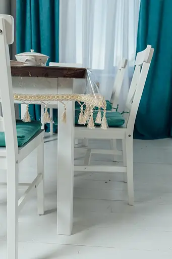 Скатерть силиконовая с молочной бахромой 260х130 см - фото 4