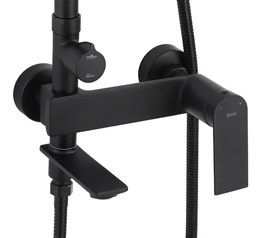 Душова система Rea Storm black з виливом REA-P9533, Чорний матовий - фото 2