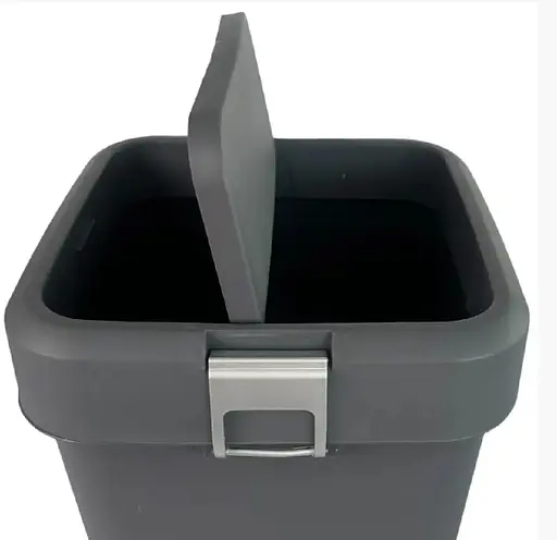 Мусорное ведро Motek на 18 л с поворотной крышкой 27.5х27.5х41 см Антрацит (COB-411)  - фото 5